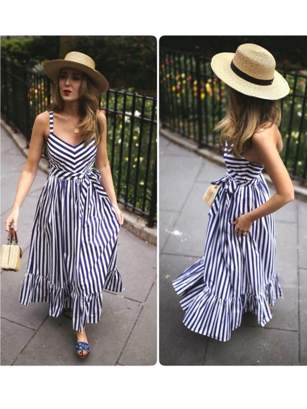 J. Crew Blue and White Striped Maxi Dress - Picture 11 of 14